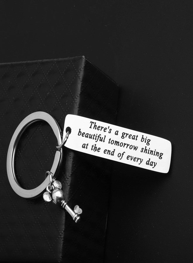 لوجيب بيردجوت Lywjyb Birdgot Tomorrowland Gift Motivational Quote Gifts BFF Impisting Gifts There's A Great Big Beautiful Keychain (beautiful tomorrow ky) - Image 4