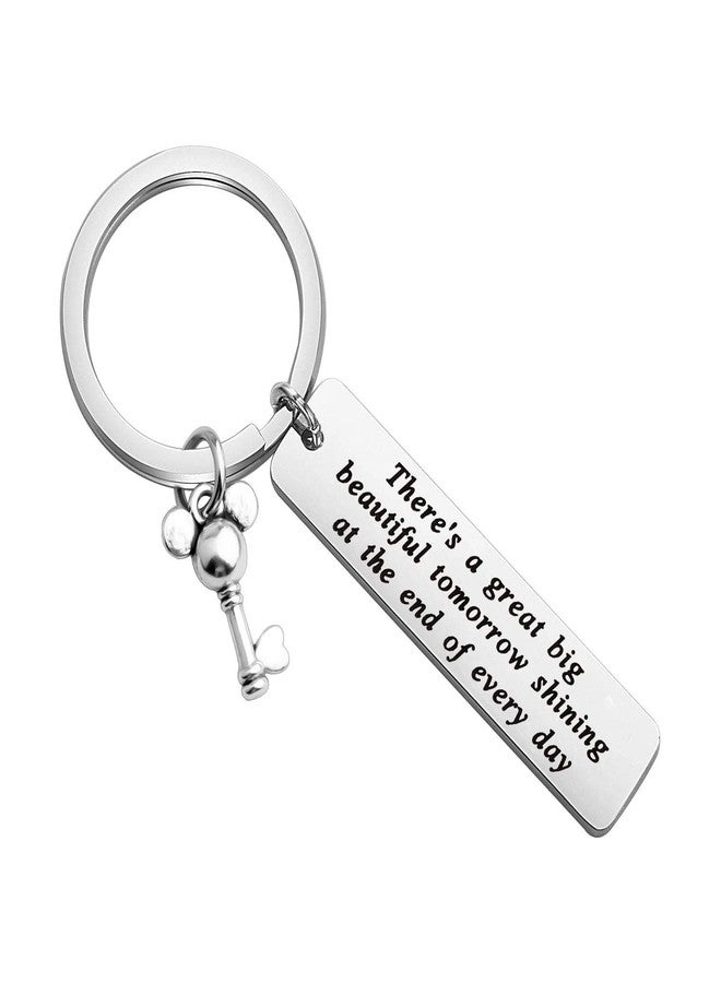 لوجيب بيردجوت Lywjyb Birdgot Tomorrowland Gift Motivational Quote Gifts BFF Impisting Gifts There's A Great Big Beautiful Keychain (beautiful tomorrow ky) - Image 1