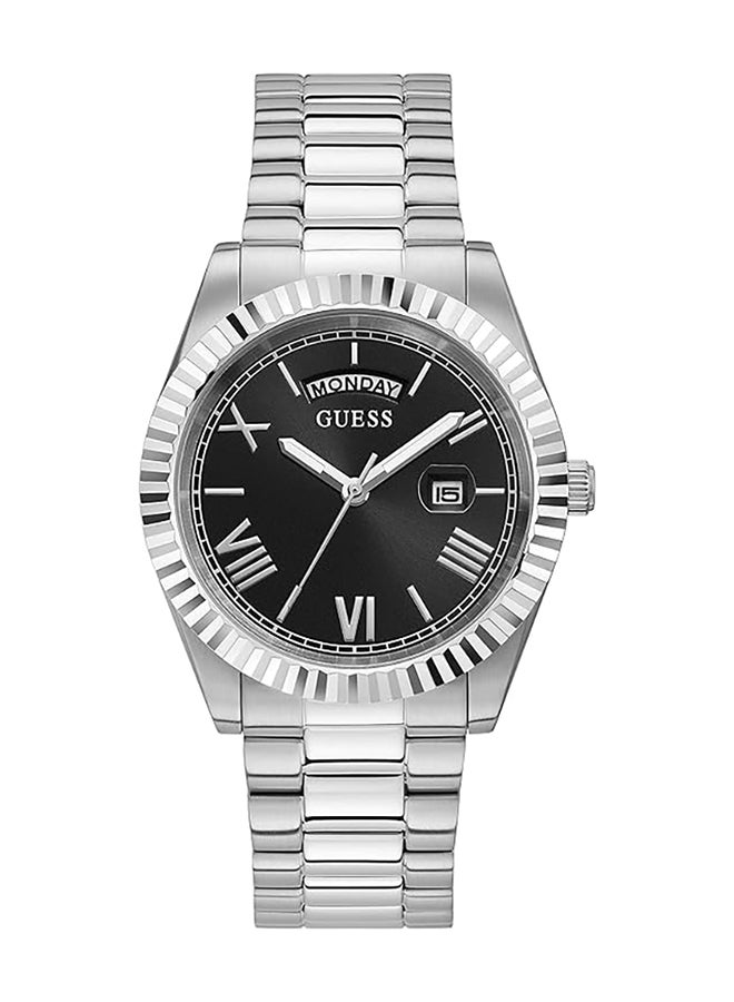 GUESS Mens Silver Tone Day/Date Watch GW0265G1 - Image 1