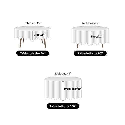 Ascoza 2pack 90 Inch Ivory Round Tablecloth in Polyester Fabric for Wedding/Banquet/Restaurant/Parties - Image 5