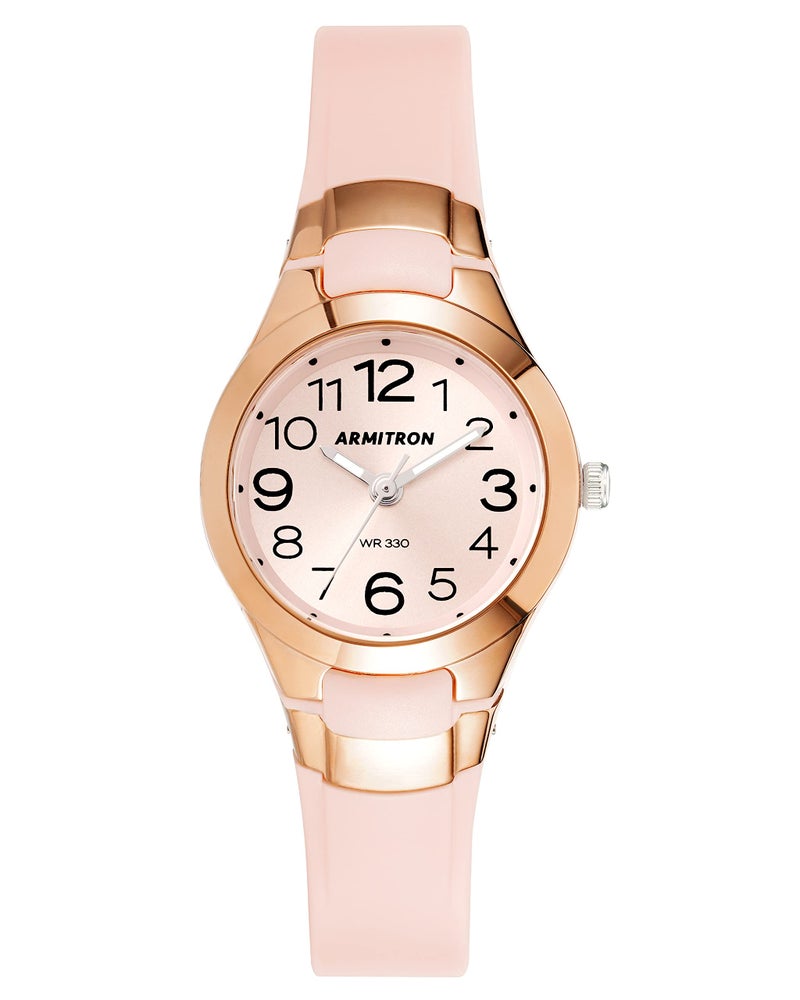Armitron Sport Women's Quartz Sport Watch with Plastic Strap, Pink, 12 (Model: 25/6418RGP) - Image 1