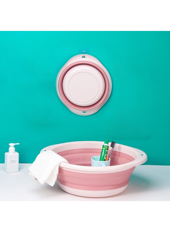 Jajalin Foldable Basin, Face Washing Basin For Home And Student Dormitory Use, Baby Basin, Portable Compressed Travel Basin, Small Size, Pink - Image 3