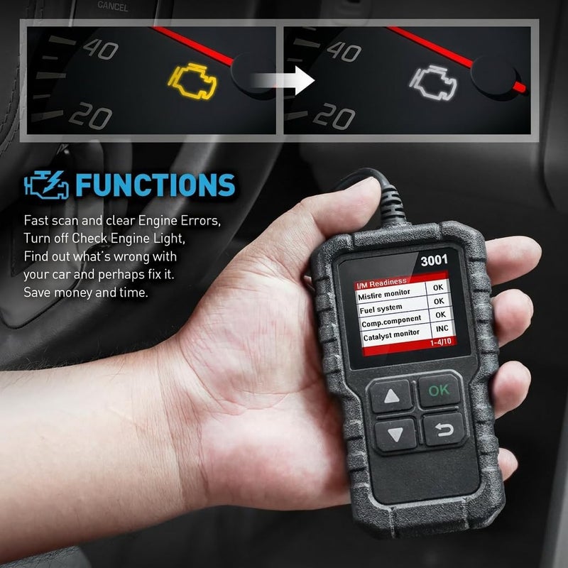 OBD2 Scanner Diagnostic Tool for Toyota 86 2012 2013 2014 2015 2016 2017-2021 (Fits Gas/Petrol Models ONLY), Portable Car Code Reader, Plug and Play, for All OBDII Vehicles After 1996 - Image 5