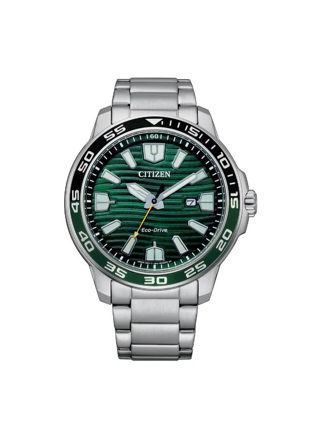 سيتيزن Men's Eco-Drive Men Silver Stainless Steel Strap - AW1526-89X