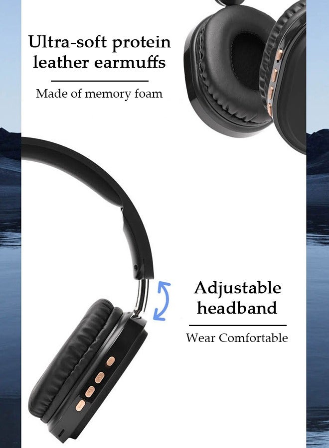 DUNISO Bluetooth Headphones Over Ear Wireless Headphones with Detachable Microphone HiFi Stereo Foldable Lightweight Headset, Deep Bass for Home Office Cellphone PC  - Image 4