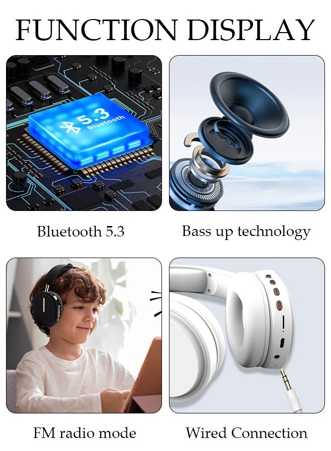 DUNISO Bluetooth Headphones Over Ear Wireless Headphones with Detachable Microphone HiFi Stereo Foldable Lightweight Headset, Deep Bass for Home Office Cellphone PC  - Image 5
