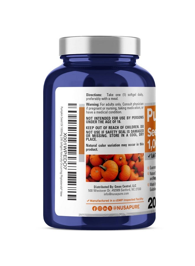 NusaPure زيت بذور اليقطين نوسابور 1000 ملغ 200 كبسولة لينة (غير معدلة وراثيًا، خالية من الصويا) - Image 3