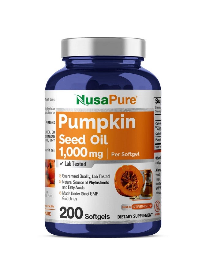 NusaPure زيت بذور اليقطين نوسابور 1000 ملغ 200 كبسولة لينة (غير معدلة وراثيًا، خالية من الصويا) - Image 1