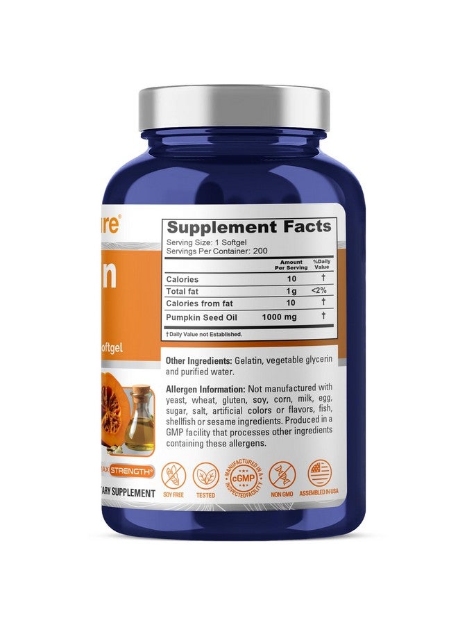 NusaPure زيت بذور اليقطين نوسابور 1000 ملغ 200 كبسولة لينة (غير معدلة وراثيًا، خالية من الصويا) - Image 2