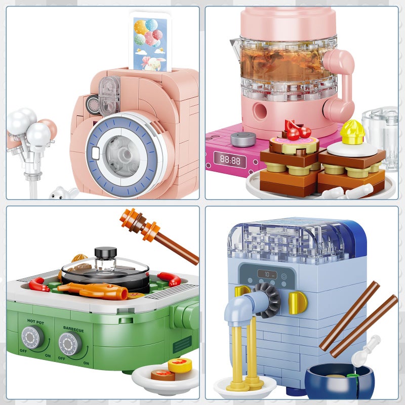 JMBricklayer Furniture Building Sets, Includes 12 Mini Home Appliances Such as Camera, Computer, Electric Fan, Party Favors Building Kits, It Serves as Furniture for Decorating City Mansion Houses - Image 4