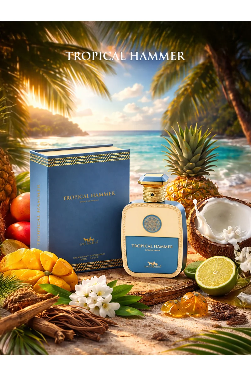 Loui Martin Tropical Hammer Extrait de Parfum 100ml | Mango, Pineapple & Coconut | White, Coconut Milk & Amber | Tropical Gourmand Fragrance
