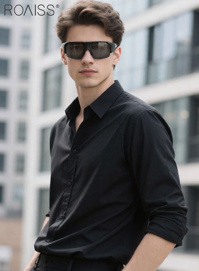 roaiss Men's Polarized Cycling Sunglasses, Photochromic Outdoor Sports Glasses, Anti-glare Sun Shades Suitable for Driving, Fishing, Playing Baseball, Cycling - Image 2