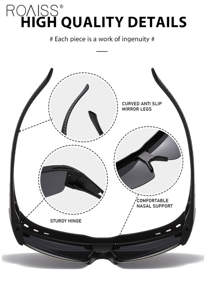 roaiss Men's Polarized Cycling Sunglasses, Photochromic Outdoor Sports Glasses, Anti-glare Sun Shades Suitable for Driving, Fishing, Playing Baseball, Cycling - Image 5