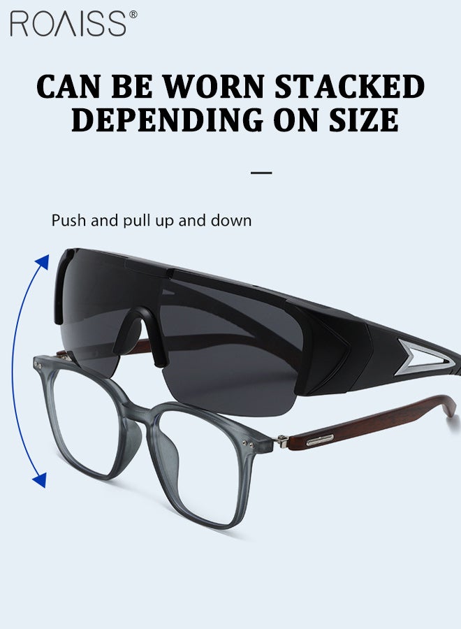 roaiss Men's Polarized Cycling Sunglasses, Photochromic Outdoor Sports Glasses, Anti-glare Sun Shades Suitable for Driving, Fishing, Playing Baseball, Cycling - Image 3