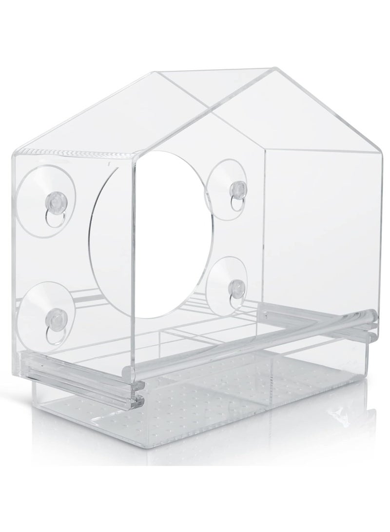 Anna Acrylic Transparent Outdoor Hanging Bird Feeder Tray - Image 1