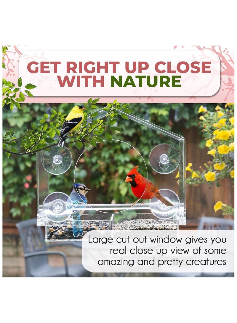 Anna Acrylic Transparent Outdoor Hanging Bird Feeder Tray - Image 3