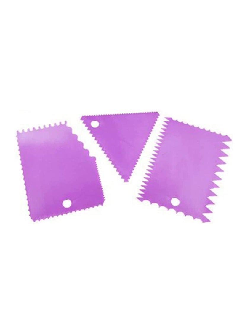 SOLARAE 6 Pcs/Set Baking Spatulas Pastry Dough Cutter Cake Bread Slicer Baking Pastry Tools Scraper Cake Blade Silicone Spatula For Cake Patisserie Scraper Decoration Tool (purple) - Image 4