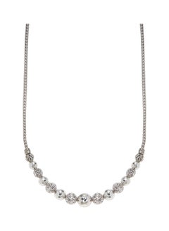 Sterling Silver Beaded Chain Necklace for Women One Size