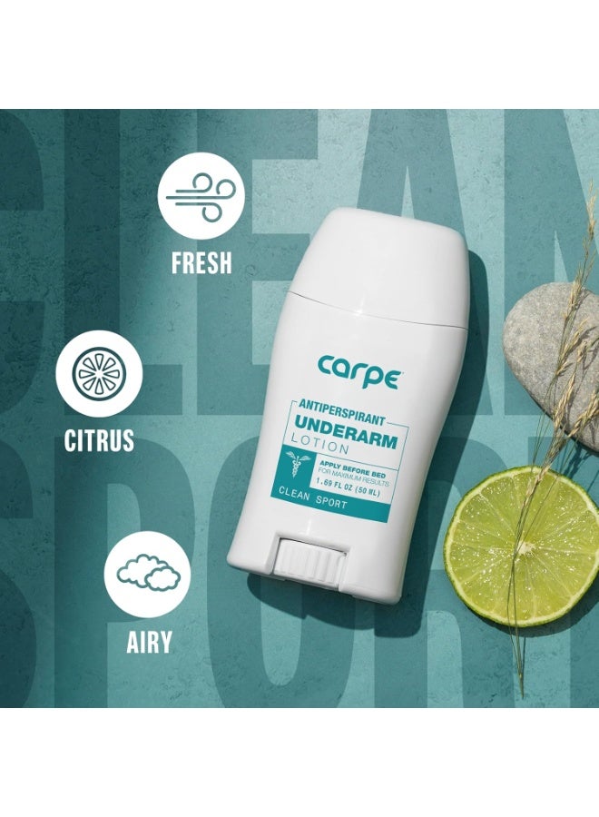 Carpe Carpe Deodorant Underarm Antiperspirant - Advanced Sweat & Odor Protection Formula - Sport Deodorant for Men & Women - Combat Excessive Sweating with Odor Control - Clean Sport Scent Size: 1.69 Fl Oz (Pack of 1) - Image 3
