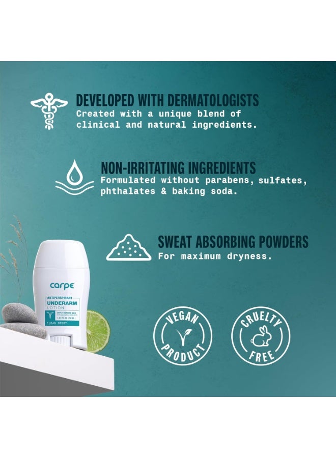 Carpe Carpe Deodorant Underarm Antiperspirant - Advanced Sweat & Odor Protection Formula - Sport Deodorant for Men & Women - Combat Excessive Sweating with Odor Control - Clean Sport Scent Size: 1.69 Fl Oz (Pack of 1) - Image 2