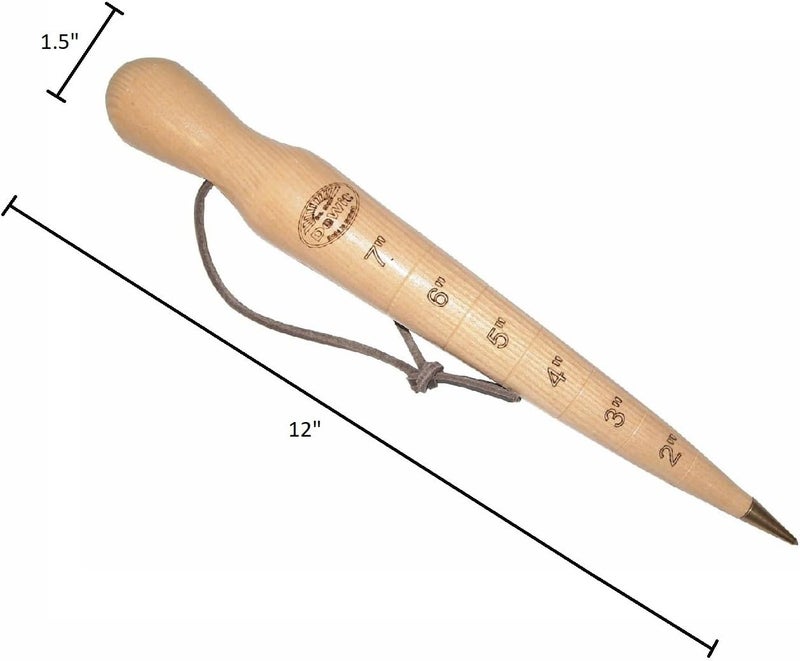 DeWit Wooden Dibber with Depth Measurements and Brass Tip, Simple Garden Tool Hand Dibber to Efficiently Plant Seeds, Bulbs, and Seedlings (12”) - Image 2