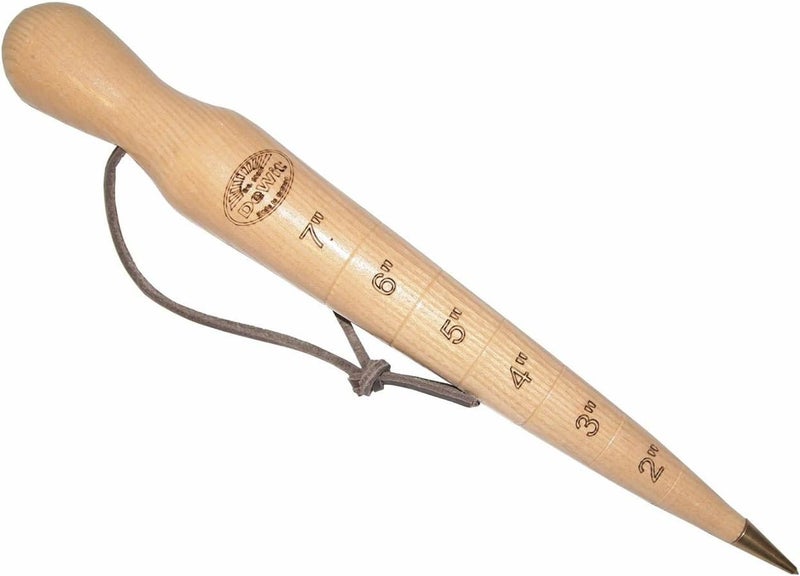 DeWit Wooden Dibber with Depth Measurements and Brass Tip, Simple Garden Tool Hand Dibber to Efficiently Plant Seeds, Bulbs, and Seedlings (12”) - Image 1