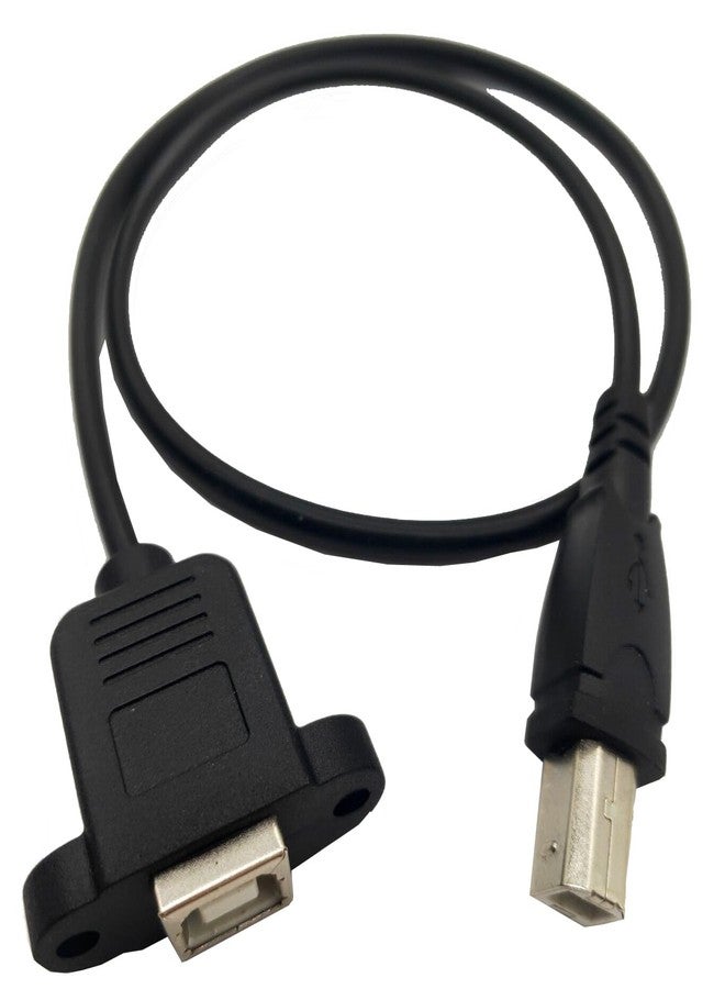 Traovien USB 2.0 Type B Male to Female Extension Cable with Screws Panel Mount for Printer Scanner Disk(50cm/20inch). - Image 1