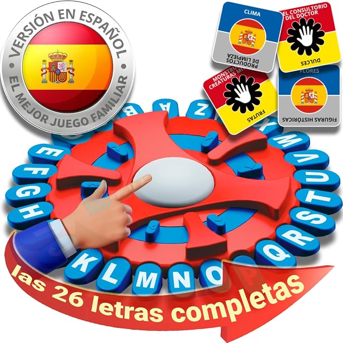 Aodomis 26 Teclas Basta Juego De Mesa, Juegos De Mesa En EspaOl, Spanish Games, Quick Thinking Letter Pressing Word Game, A Great Board Game for Family and Friends (MX) - Image 1