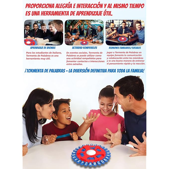 Aodomis 26 Teclas Basta Juego De Mesa, Juegos De Mesa En EspaOl, Spanish Games, Quick Thinking Letter Pressing Word Game, A Great Board Game for Family and Friends (MX) - Image 2