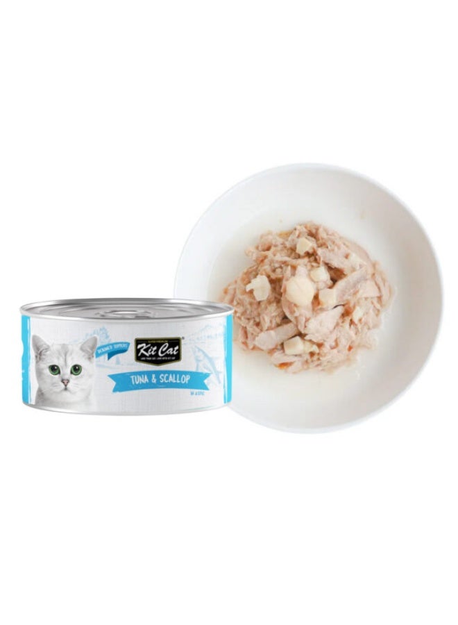 Kit Cat 5 PC's Kit Cat Tuna & Scallop Wet Cat Food 80g Cans - Image 3