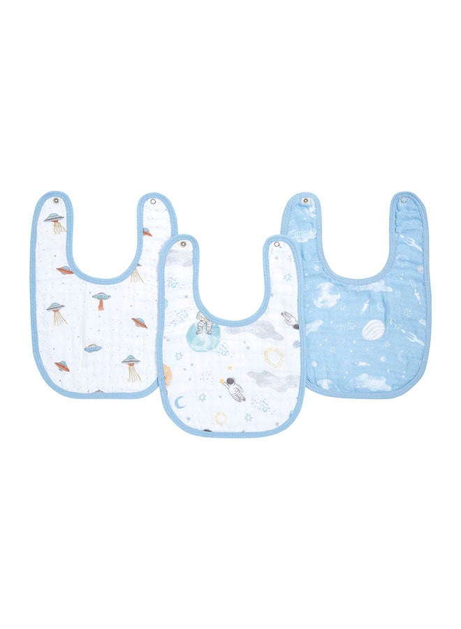 aden + anais Pack Of 3 Muslin Baby Snap Bib - Space Explorers - Image 1