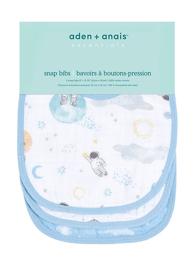 aden + anais Pack Of 3 Muslin Baby Snap Bib - Space Explorers - Image 2