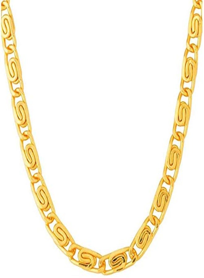 Thrillz Trend & Stylish Fisher Design Gold Plated Brass Chain For Men & Boys - Image 1