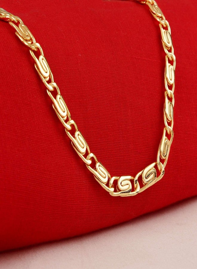 Thrillz Trend & Stylish Fisher Design Gold Plated Brass Chain For Men & Boys - Image 2