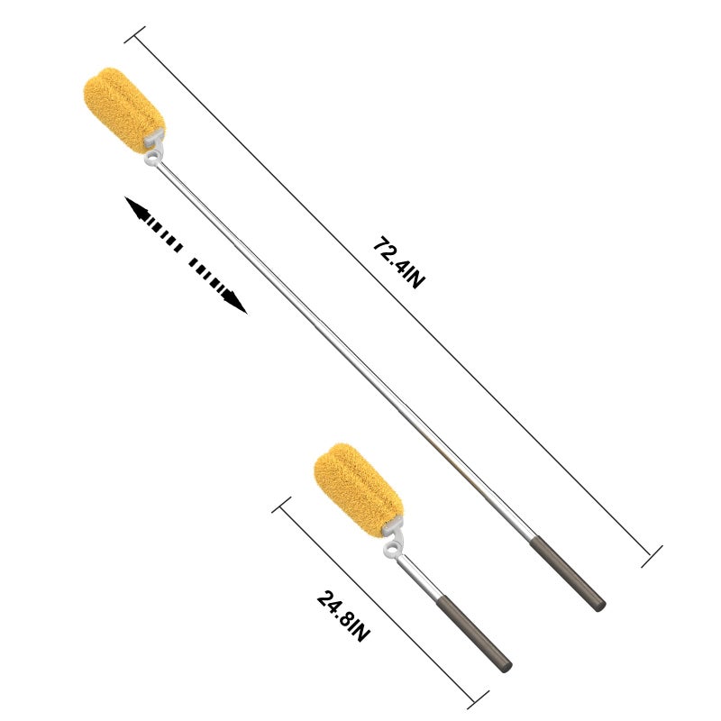 EHOMGUI Long Handle Dusters for Cleaning with 2 Replacement Heads, Washable Cleaning Duster Kit with Laundry Mesh Bag, Cobweb Duster, Extendable Dusting Tool for Home and Office - Image 2