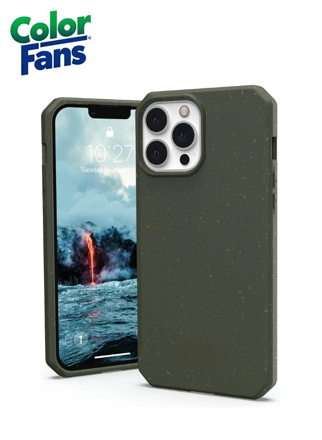 Color Fans Apple iPhone 13 Pro Max Case 6.7" Outback Bio Ultra Thin Eco-Friendly Protective Cover Fully Biodegradable and Compostable Compatible with Wireless Charging - Olive - Image 1