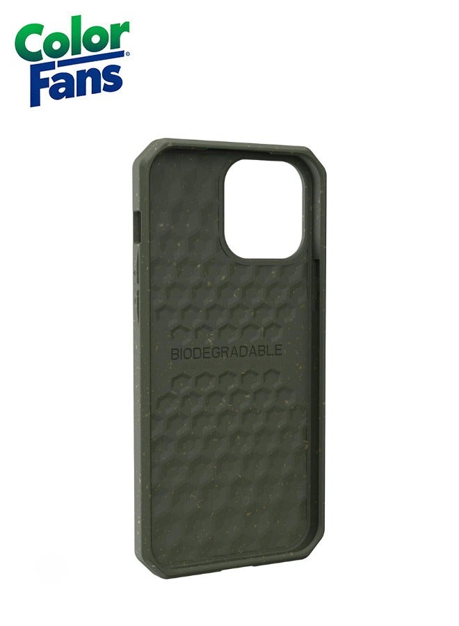 Color Fans Apple iPhone 13 Pro Max Case 6.7" Outback Bio Ultra Thin Eco-Friendly Protective Cover Fully Biodegradable and Compostable Compatible with Wireless Charging - Olive - Image 3