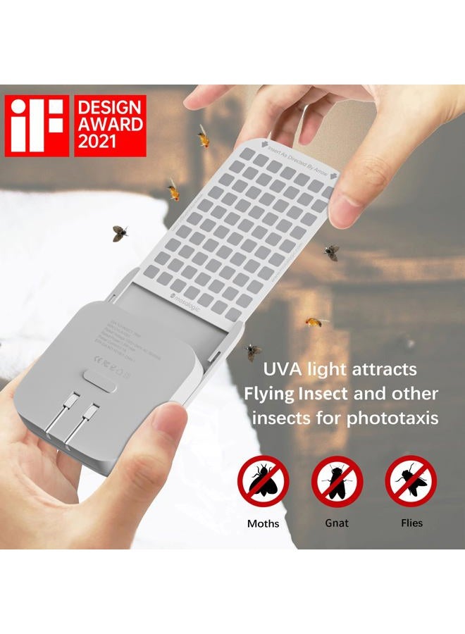 Mosalogic Fly Insect Trap Plug-in Mosquito Killer Indoor Gnat Moth Catcher Fly Tapper with Night Light UV Attractant Catcher for Home Office Grey-1Pack - Image 2