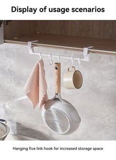 LEOKOR 3 Pack Adjustable Cabinet Hooks White Multifunctional Hanging Hooks for Utensils and Towels - No Drill Kitchen Storage Solution  - Image 2