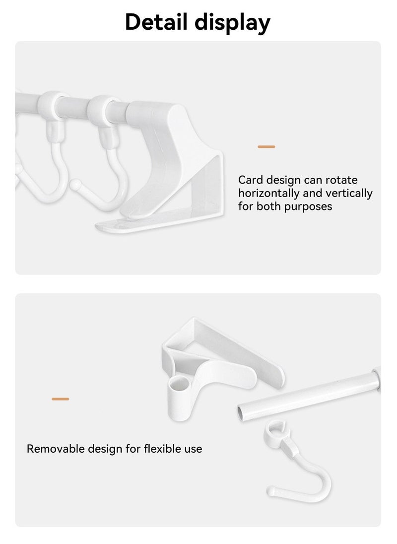 LEOKOR - 3 Pack Adjustable Cabinet Hooks White Multifunctional Hanging Hooks for Utensils and Towels - No Drill Kitchen Storage Solution - Image 1