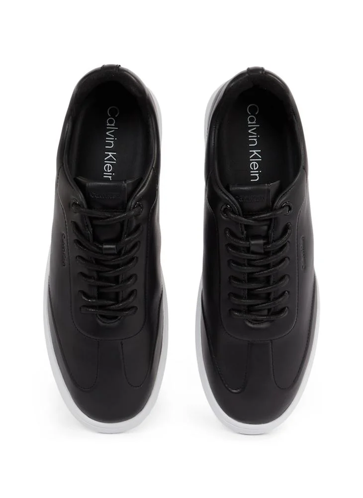 CALVIN KLEIN CUPSOLE LACE UP LEATHER TRAINERS