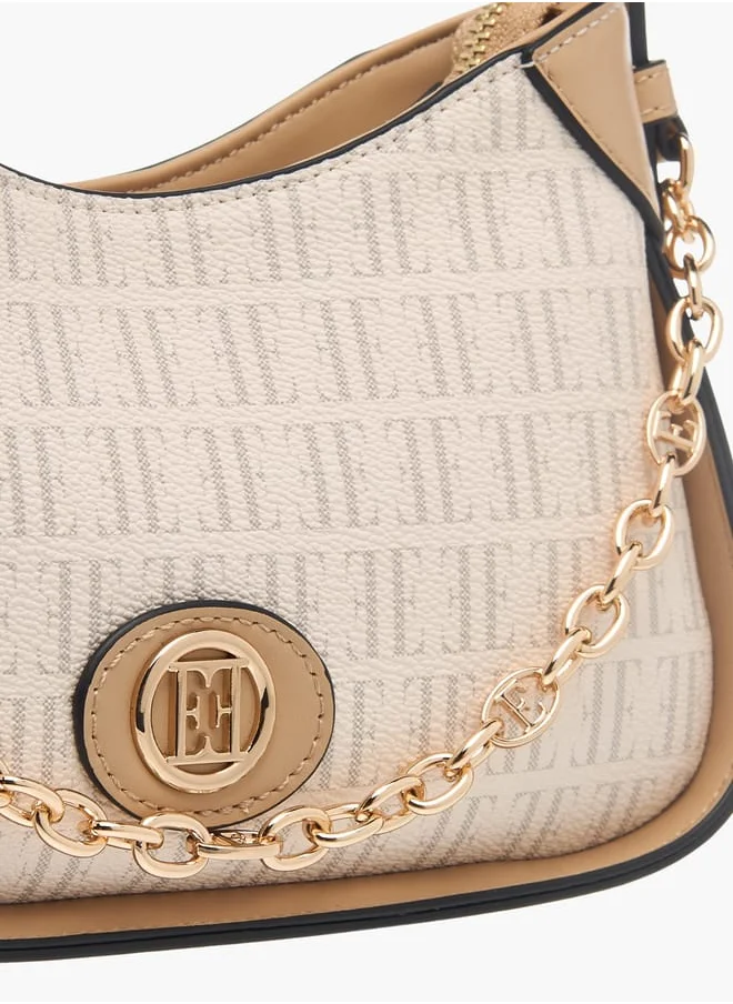 ايل Womens Monogram Print Crossbody Bag With Adjustable Strap And Zip Closure