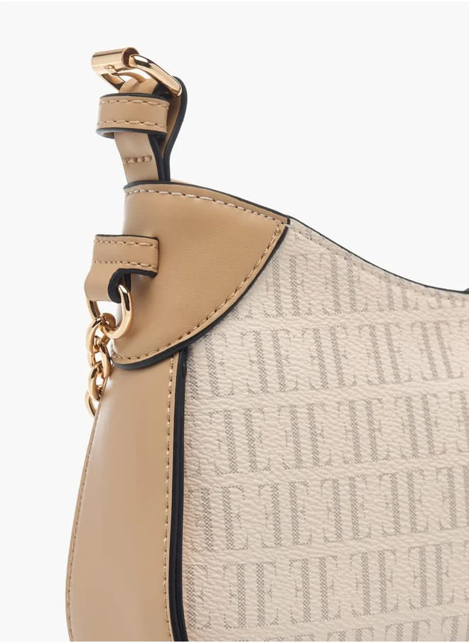 ايل Womens Monogram Print Crossbody Bag With Adjustable Strap And Zip Closure