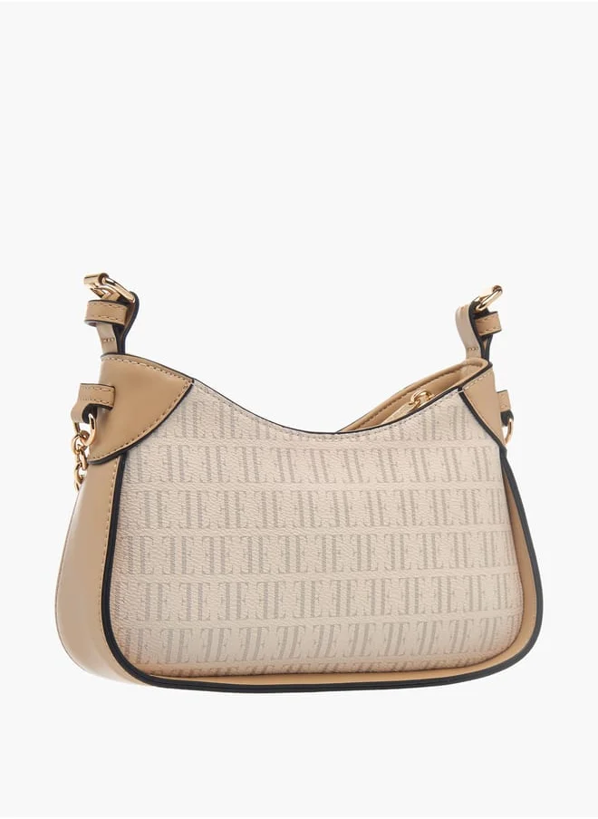 ايل Womens Monogram Print Crossbody Bag With Adjustable Strap And Zip Closure