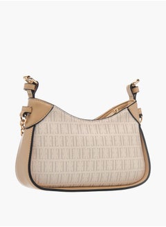 ELLE Womens Monogram Print Crossbody Bag With Adjustable Strap And Zip Closure  - Image 3