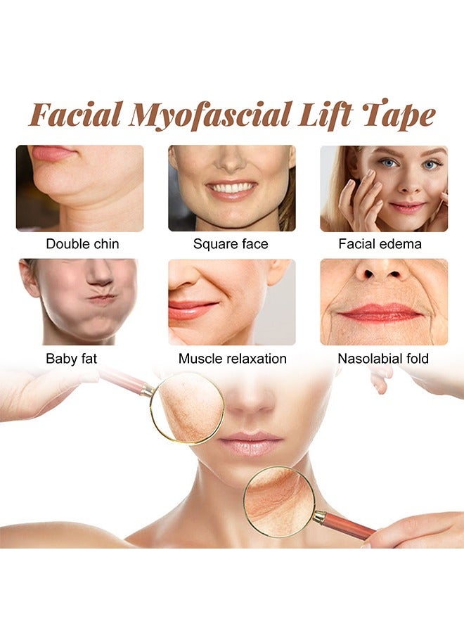EELHOE Facial Myofascial Lift Tape Face Lift Stickers, Face Toning Tape Anti Freeze Anti Wrinkle Belts Patche, Neck Lift Tape Unisex For Firming and Tightening 2.5cm*5m - Image 2