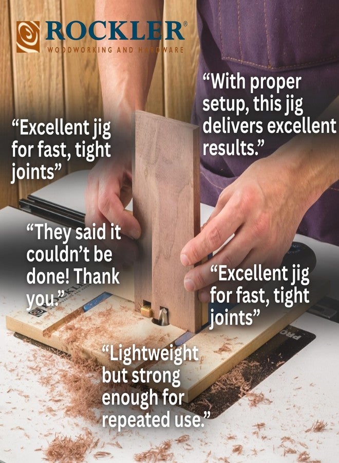 روكلر قالب توصيل صندوق طاولة التوجيه - مفاتيح فهرسة بمفاصل الأصابع بعرض ثلاثة أصابع ¼ بوصة، ⅜ بوصة و½ بوصة - سياج توجيه MDF ثابت مع طلاء ميلامين منخفض الاحتكاك - مقابض لقفل المنصة مع فتحة ميتري ¾ بوصة - Image 4