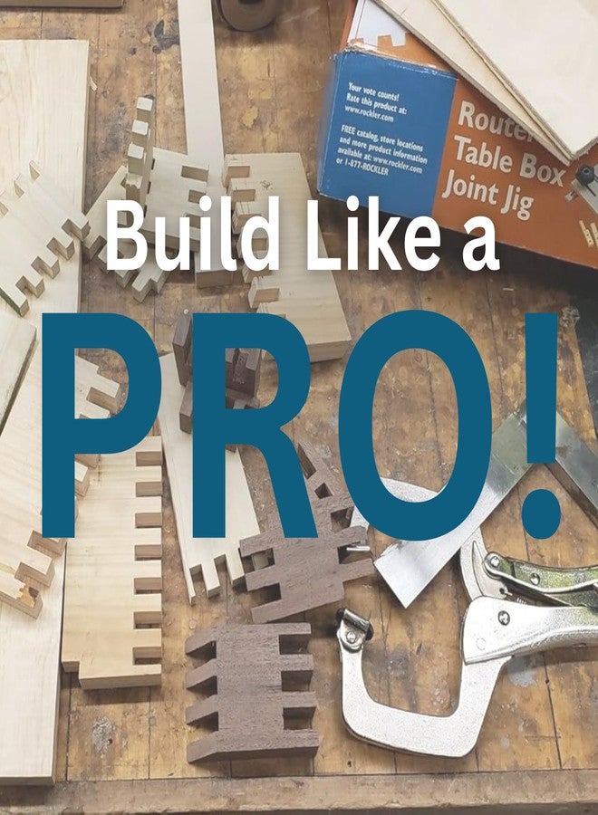 روكلر قالب توصيل صندوق طاولة التوجيه - مفاتيح فهرسة بمفاصل الأصابع بعرض ثلاثة أصابع ¼ بوصة، ⅜ بوصة و½ بوصة - سياج توجيه MDF ثابت مع طلاء ميلامين منخفض الاحتكاك - مقابض لقفل المنصة مع فتحة ميتري ¾ بوصة - Image 5