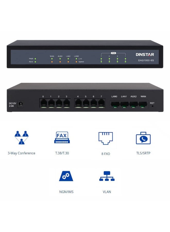 Dinstar DAG1000-8S FXS Analog VoIP Gateway: Versatile, Simple Operation, 8 FXS Ports - Image 4
