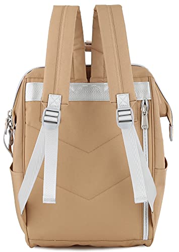 himawari Laptop Backpack for Women&Men Travel With USB Charging Port Large Business Bag Water Resistant College Computer Doctor (1881-Camel, Regular) - Image 4